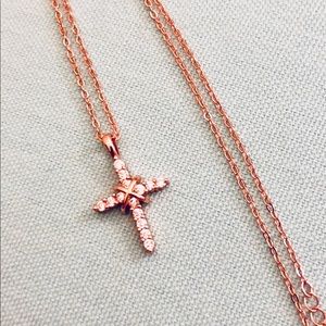 Beautiful rose gold cross necklace